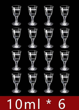 Set Mini Calici Shot 10/15/25ml Trasparenti con Piede Alto per Liquori e Spirits