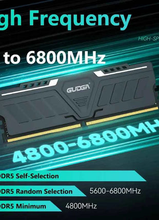 GUDGA DDR5 RAM Desktop Memory 32GB 16GB 8GB 4800-6800MHz Memoria Ram PC4 Gaming Memory XMP Udimm with Heatsink for Motherboard