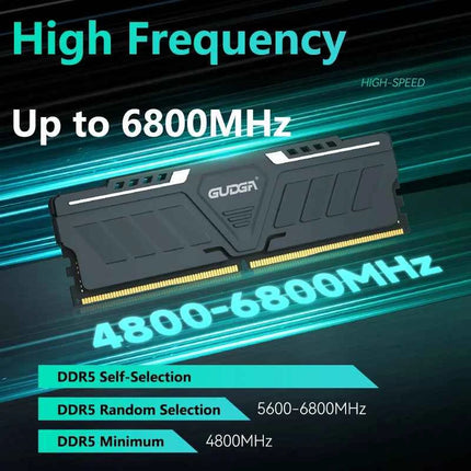 GUDGA DDR5 RAM Desktop Memory 32GB 16GB 8GB 4800-6800MHz Memoria Ram PC4 Gaming Memory XMP Udimm with Heatsink for Motherboard