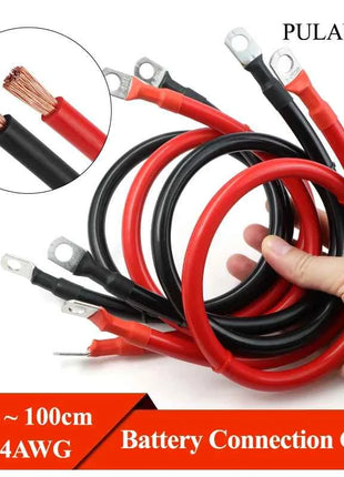 Cavo per Inverter Batteria 8AWG 6AWG 4AWG, Cavo in Rame Puro Intrecciato per Energia Solare, UPS, Connessione Auto con Terminali a Capocorda M8