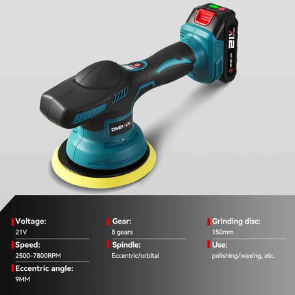 ONEVAN 8 Gears Cordless Electric Car Polisher Waxing&Sanding Wood Grinding Polishing Power Tool For Makita 18V Battery Pin
