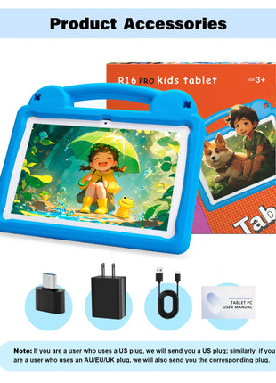 ANRY R16Pro Kids Tablet 10 Inch Android 15, 8GB (4+4GB) 64GB ROM, Dual Camera, Educational Tablet, Gift for Kids