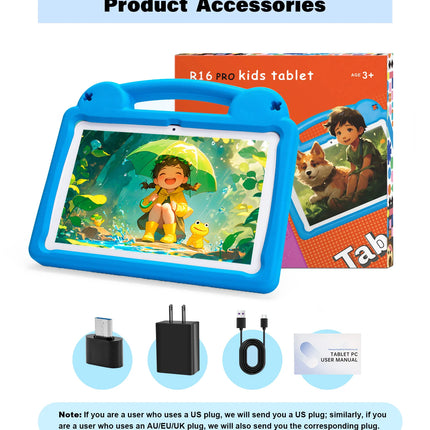 ANRY R16Pro Tablet per Bambini 10 Pollici Android 15, 8GB (4+4GB) 64GB ROM, Doppia Fotocamera, Tablet Educativo, Regalo per Bambini