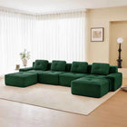 4-Seater Boneless Modular Sofa with U-Shaped Chair Length, Living Room Comfortably Padded Corduroy Cloud Sofa, Non-Slip Design