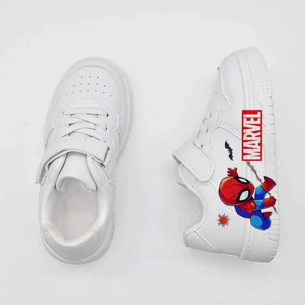 Scarpe Sportive Casual per Bambini, Sneakers Antiscivolo con Stampa Cartoon alla Moda, Scarpe da Esterno in Pelle PU per Studenti