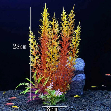 Artificial Aquarium Decor Plants Water Weeds Ornament Aquatic Fish Tank Simulation Grass Flower Decoration Accessories