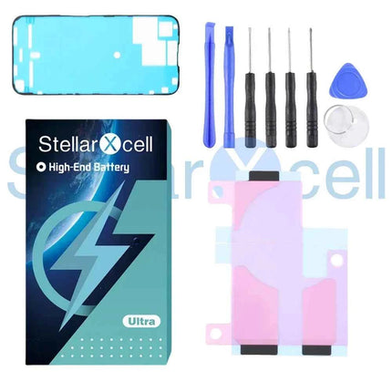 StellarXcell Ultra High Capacity Battery For iPhone7 8Plus 11 12Mini 13ProMax X XS XR 14plus 15Pro  show 100%healthy