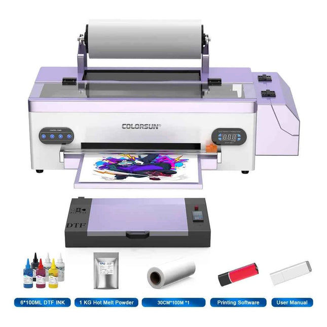 Colorsun DTF Printer For Epson R1390 Impresora A3 DTF Printer With Oven T-Shirts Printing Machine A3 DTF Printer For T-Shirt