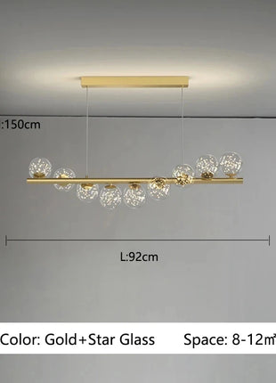Lampadario a Sospensione LED in Vetro Stile Nordico Italiano, Decorazione per Casa, Sala da Pranzo, Cucina, Moderno Lampadario da Soffitto per Bar e Soggiorno