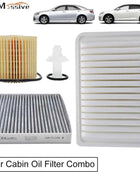Kit di Manutenzione 3-in-1 per Toyota Camry Venza 2.5L / 2.7L: Filtro Olio, Aria e Abitacolo 04152-YZZA1 17801-YZZ02 87139-YZZ08