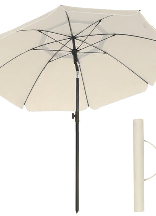 SONGMICS Ombrellone di 160 cm, UPF 50+, Inclinazione Bidirezionale a 30°, Altezza Regolabile, con Borsa da Trasporto, per Balcone Giardino Terrazzo Spiaggia, senza Base