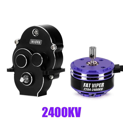 INJORA Brushless Fat Viper 2204 Outrunner Motor & Transmission for 1/18 RC Crawler TRX4M