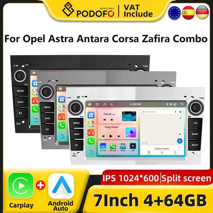 Podofo CarPlay Android Radio For Opel Astra Antara Corsa Zafira Combo Car Intelligent System 2din GPS Stereo Dashboard Car Radio
