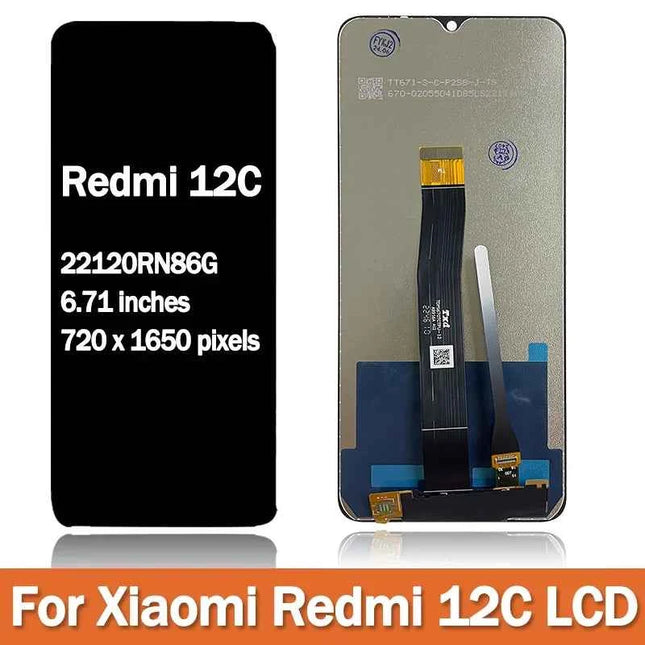 6.71 ''Display Per Xiaomi Redmi 12C LCD 12 c Display FrameTouch Pannello Dello Schermo Digitizer Per Redmi 12C Display 12C LCD 22120RN86