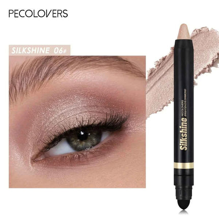 PECOLOVERS Champagne Brown Metallic Eyeshadow Stick - Waterproof, Long-Lasting Glitter Highlighter & Brightening Pencil Crayon
