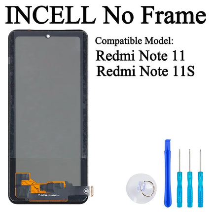 2201117 TG 2201117 SG Premium Lcd per Xiaomi Redmi Note 11 Display Touch Screen Digitizer Pannello di montaggio per Redmi Note 11S LCD