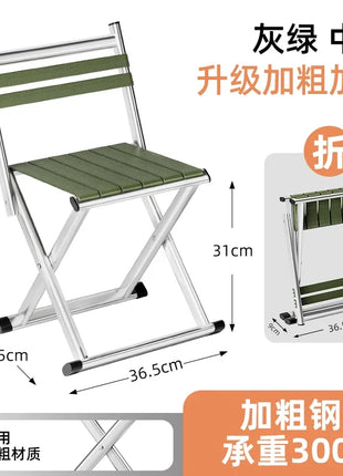 Sedia pieghevole Schienale Sedia pieghevole portatile da esterno Barbecue da campeggio Sgabello da pesca ultraleggero Mobili da esterno 자 캠핑자