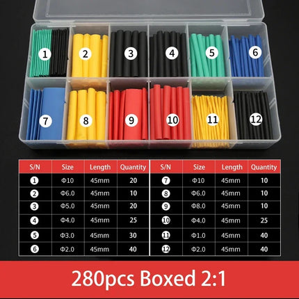 127/328/750 pezzi kit di avvolgimento tubi termorestringenti 2:1 filo termoretraibile tubo termoretraibile filo collegare copertura guaine di protezione