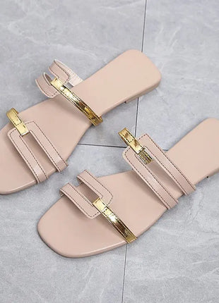 Women's Shoes Summer Flats Flip Flops Dress Shallow Casual Women's Slides Rome Open-toe Slippers for Women Slingback Sandals 2023