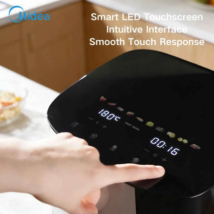 Midea 6.5L Air Frye Healthy Oil-Free Cooking Adjustable Temp & Timer Rapid Air Circulation Removable Non-Stick Basket  Energy