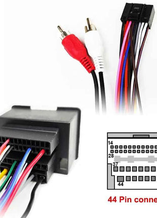 Adattatore per cablaggio radio 44 pin Spina a 16 pin Connettore audio ausiliario Cavo Android per auto per Chevrolet Spark Volt Aveo
