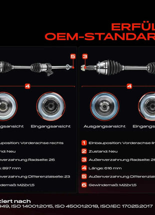 Frankberg 2x Albero di Trasmissione Anteriore Sinistro e Destro per MINI Mini Cabriolet R52 R50 R53 669275 66-9275 31607518240 669276 66-9276