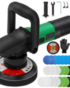 Lucidatrice per auto da 900W, 6 velocità 6500 giri/min, orbitale, con impugnatura a D e impugnatura laterale, per lucidatura, levigatura e sandatura