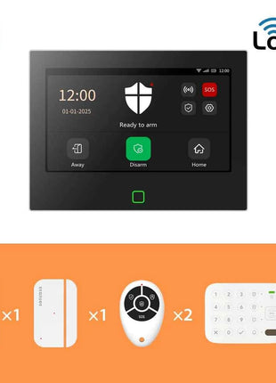 Staniot 7inch Lora Protection Kit WiFi 4G Tuya Smart Home Alarm System with 5000mAh Battery 500M Distance Works with Alexa