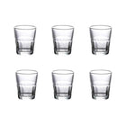 Set 6 Bicchierini Vodka 20ml Fondo Spesso Ottagonale Trasparente Vintage Light Luxury