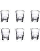 Set 6 Bicchierini Vodka 20ml Fondo Spesso Ottagonale Trasparente Vintage Light Luxury