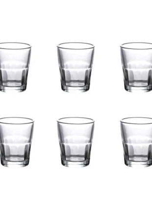 Set 6 Bicchierini Vodka 20ml Fondo Spesso Ottagonale Trasparente Vintage Light Luxury