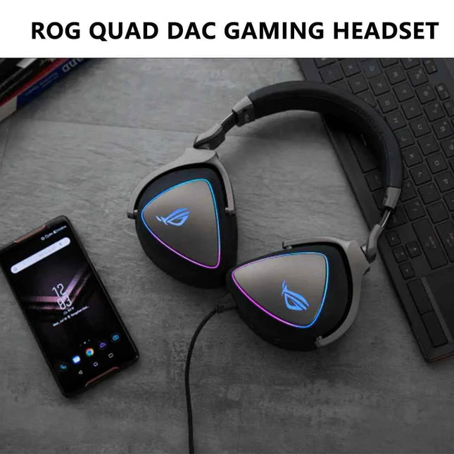 ASUS RGB QUAD-DAC GAMING HEADSET 7.1 Channel USB Over-Ear Headphones PC PS4 PS5 Xbox One Noise Cancelling Soft Earmuff
