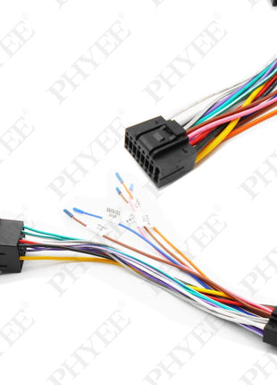 ISO Wiring Harness Adapter, for 2-Din Android Car Radio Head Unit with 16 Pin, Automotive Power Cable, Plug and Play