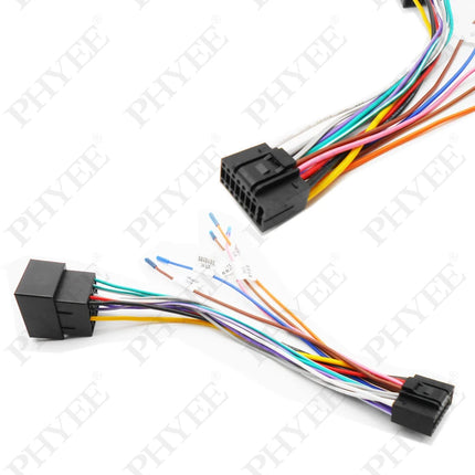 Adattatore per cablaggio ISO, per unità principale radio Android per auto da 2 Din con 16 pin, cavo elettrico automobilistico, plug and play