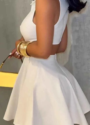 HBLL Gonne corte alla moda da donna Fibbia in metallo con bottoni Capispalla formale Camicia da donna con risvolto scavato Abito da sera a trapezio