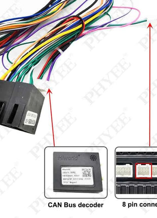 Adattatore per cablaggio Mini-ISO Decodificatore CAN Bus, ritenzione display SWC PDC, P&P 16 pin Android, per Renault Megane Mk2 Fase 2, Clio 3