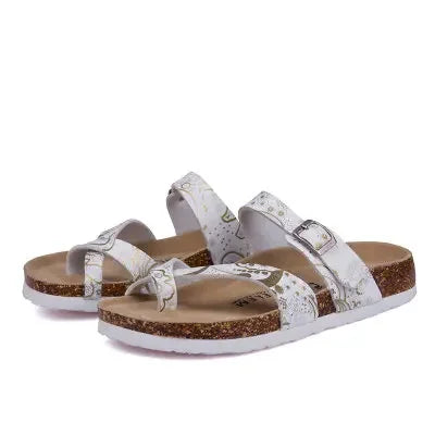 28 colori New Summer Beach Infradito in sughero Sandali Donna Pu Leather Colore misto Scarpe da pantofola per San Valentino all'aperto