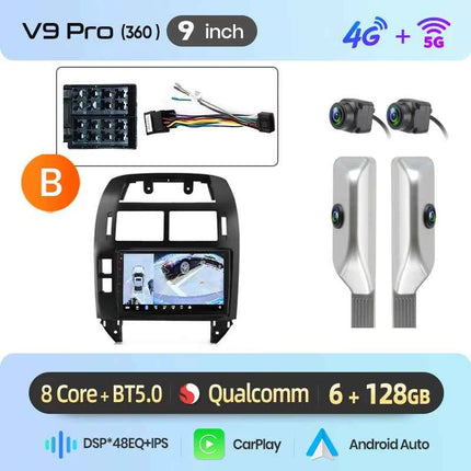 Junsun AI Voice Wireless CarPlay Android Auto Radio for Volkswagen Polo Mk4 IV 2001-2009 Car Multimedia GPS BT FM 2din autoradio