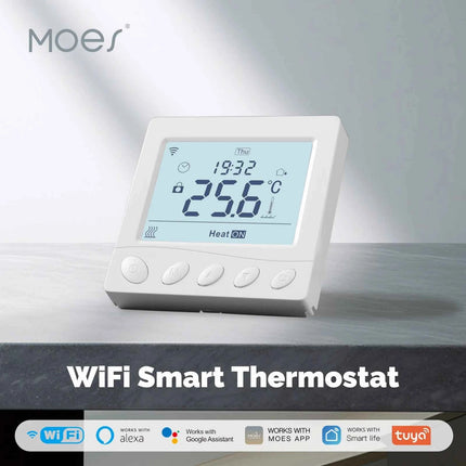 MOES WiFi Smart Thermostat for Floor Heating & Boiler, Tuya App Remote Control, Compatible with Alexa Google Home, Programmable