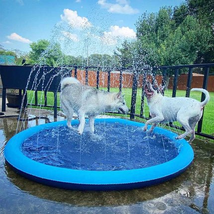 Tappetino Gioco Spruzzatore per Cani, Piscina Antiscivolo per Esterni, Giocattolo Acquatico Estivo per Giardino, Tappeto Fontana per Bambini