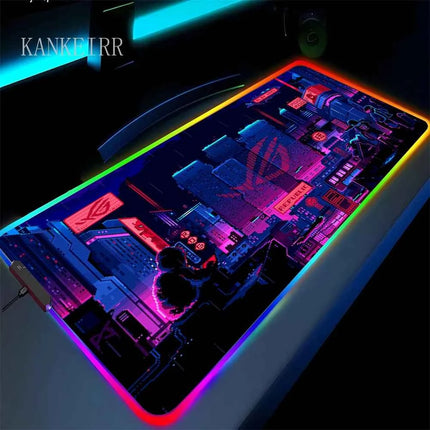 Mouse Pad Asus Rgb Gaming Mause Mat Anime Mats Gamer Rug Pc Xxl Cute Pads Large Game Keyboard Carpet Backlight Mousepad
