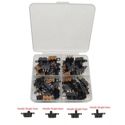 40 Pz/scatola SS12D00 SS12F15 Interruttore A Scorrimento 3Pin 1P2T 2 Posizione On-Off Interruttore Interruttore A Levetta Lunghezza Della Maniglia 2MM 3MM 4MM 5MM 6MM