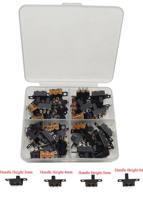 40 Pz/scatola SS12D00 SS12F15 Interruttore A Scorrimento 3Pin 1P2T 2 Posizione On-Off Interruttore Interruttore A Levetta Lunghezza Della Maniglia 2MM 3MM 4MM 5MM 6MM