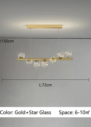 Lampadario a Sospensione LED in Vetro Stile Nordico Italiano, Decorazione per Casa, Sala da Pranzo, Cucina, Moderno Lampadario da Soffitto per Bar e Soggiorno