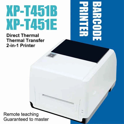 XP-T451B 451E 4-Inch Thermal Transfer Printer Thermal Printer High-Speed for Clothing Jewelry Greeting Cards Wash Labels