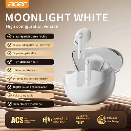 Acer Ohr546 Bluetooth Headphones 2025 New Model Wireless Earphones In-Ear Design Comfortable to Wear for Sports, Running, and Calls, Noise Reduction, Compatible with Mobile Phones, Tablets, and Laptop Devices