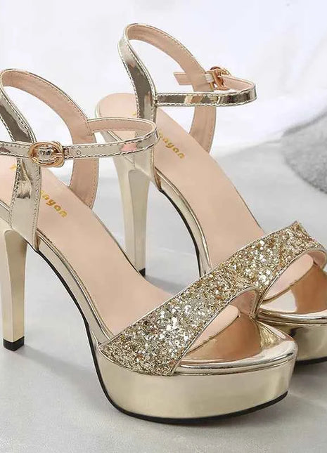 Donne sexy sandali donna estate 2024 Bling femminile peep toe tacchi sottili partito scarpe da ballo sandalo con plateau scarpe firmate da donna