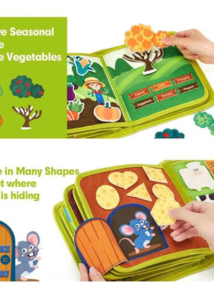 Toddlers Montessori Toys Farm Animal Story Busy Cloth Book Preschool Learning Fine Motor Toys Kids Early Education Felt Book