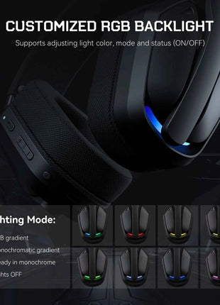 EKSA G19BT 2.4GHz Wireless Gaming Headphones Ultra-light Bluetooth 5.4 Headset Gamer with Microphone for PC/PS5/Xbox