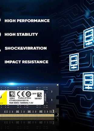 DDR3 4GB 8GB Desktop Memoria Ram 1066 1333 1600 1866Mhz PC3 1.5V 8500 10600 12800 240Pin Non-ECC DIMM Memory Ram For Intel & AMD